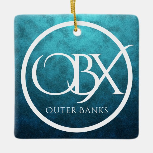 Ornement En Céramique OBX Extérieur Banques NC Beach Noël (Devant)