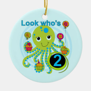 Ornement En Céramique Octopus 2e anniversaire T-shirts et cadeaux