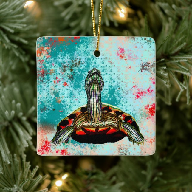 Ornement En Céramique Oeuvre Abstraite de tortue (Arbre)