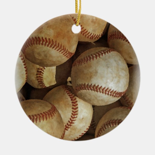 Ornement En Céramique Oeuvre tendance de baseball (Devant)