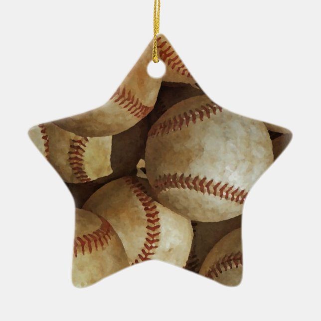 Ornement En Céramique Oeuvre tendance de baseball (Devant)