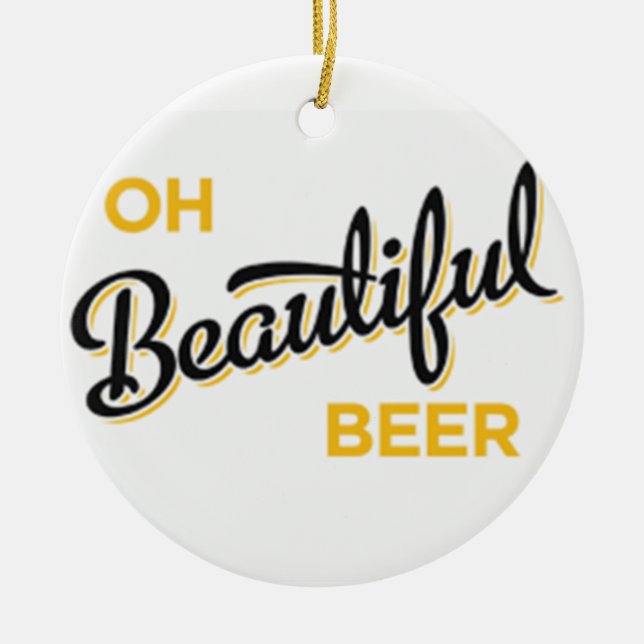 ORNEMENT EN CÉRAMIQUE **OH BEAUCOUP DE BIÈRE** ORNAMENT DE NOËL (Devant)