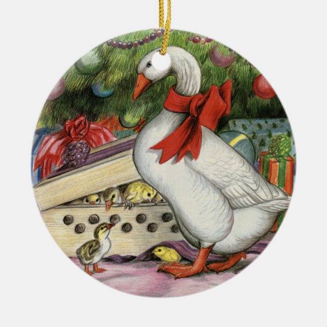 Ornement En Céramique Oie de Noël (Devant)