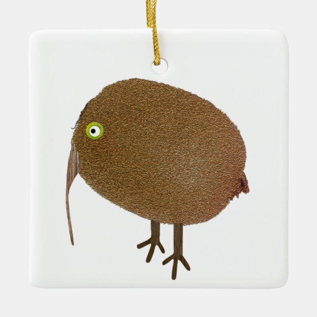 Ornement En Céramique Oiseau de fruits de Kiwi (Devant)