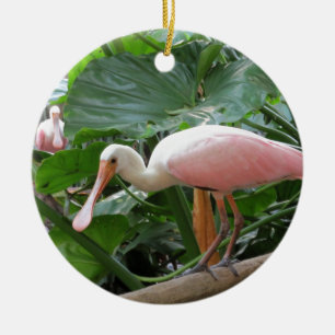 Ornement En Céramique Oiseau rose de spatule rose
