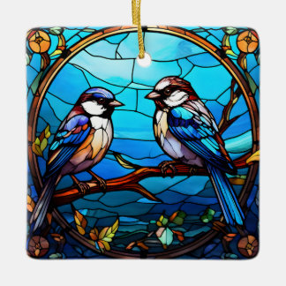 Ornement En Céramique Oiseaux de verre