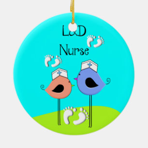 Ornement En Céramique Oiseaux d'infirmière d'infirmière de travail et