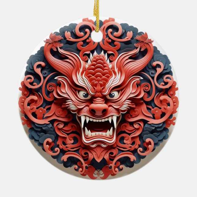 Ornement en céramique Oni japonais (Dos)