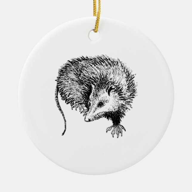 Ornement En Céramique Opossum (Devant)