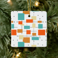 Orange Turquoise Carré mi-siècle Noël