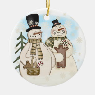 Ornement En Céramique Ordre de Gingerbread Snowmen