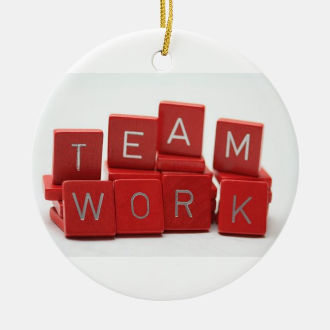 Ornement En Céramique Organisation de travail d'équipe (Devant)