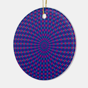 Ornement En Céramique Ornament de Blue and Red Geometric