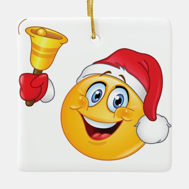 ORNEMENT EN CÉRAMIQUE **ORNAMENT DE NOËL** AVEC ÉMOJI COOL (Devant)