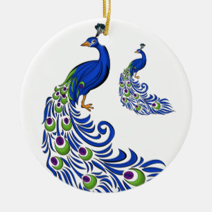 Ornement En Céramique Ornament de Noël-Peacocks