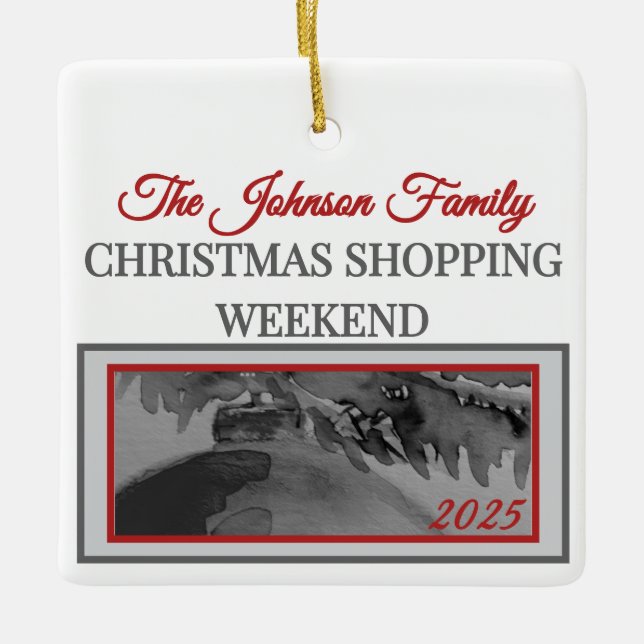 Ornement En Céramique Ornament: Family Christmas Shopping Weekend  (Devant)