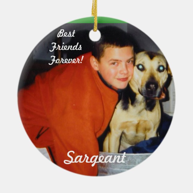 Ornement En Céramique Ornement-Souvenir personnalisé d'animal familier (Dos)