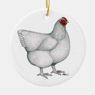 Ornement En Céramique Orpington White Hen