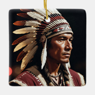 Ornement En Céramique Osage Indian Orament