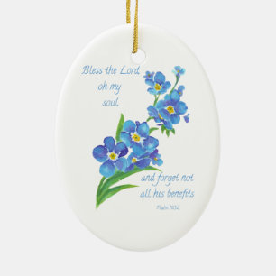 Ornement En Céramique "Oublie-moi pas" Fleur Oublie pas la Bible du Seig