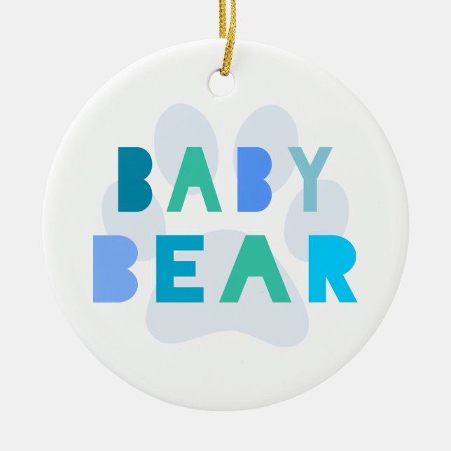 Ornement En Céramique Ours de bébé - bleu (Devant)