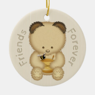 Ornement En Céramique Ours de miel mignon BFF