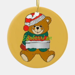 Ornement En Céramique Ours de nounours d'ornement de Noël