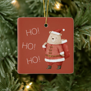 Ornement En Céramique Ours du Père Noël arbre de Noël