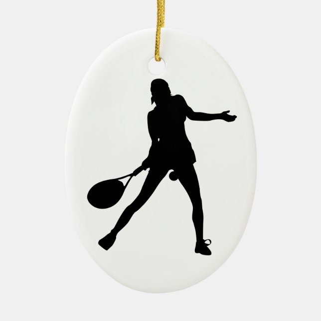 Ornement En Céramique Oval Tennis Noël Ornament pour filles (Devant)