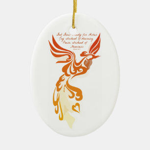 Ornement en céramique ovale d'Isaïe 61 Phoenix