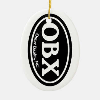 Ornement En Céramique Ovale externe de noir de banques d'OBX