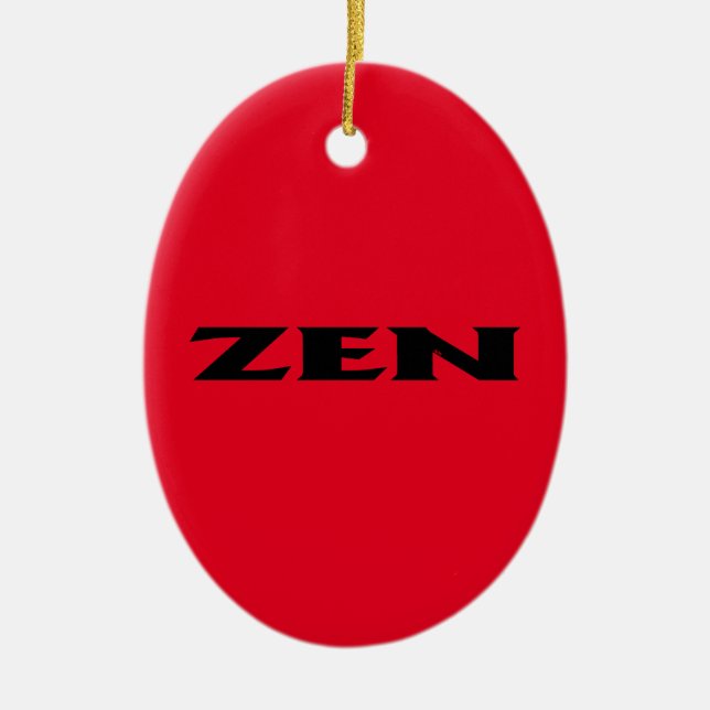 Ornement en céramique ovale noire Zen (Devant)