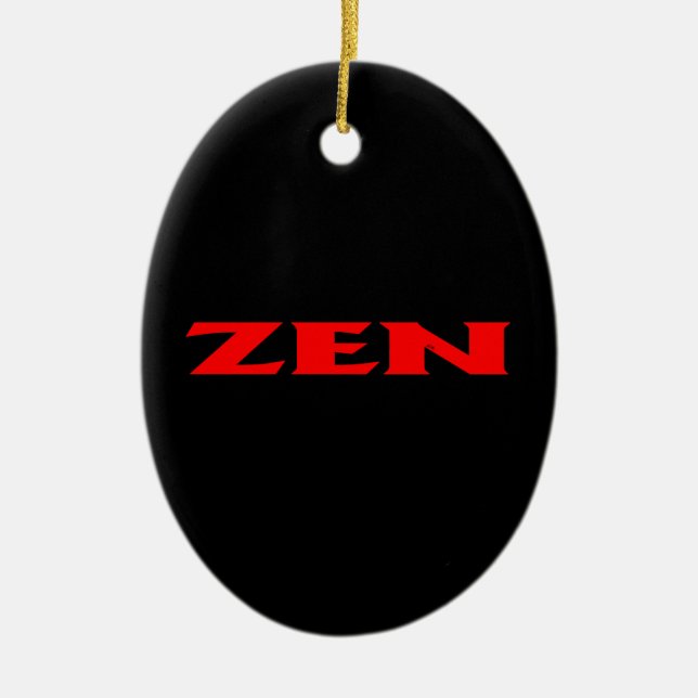 Ornement en céramique ovale rouge zen (Devant)