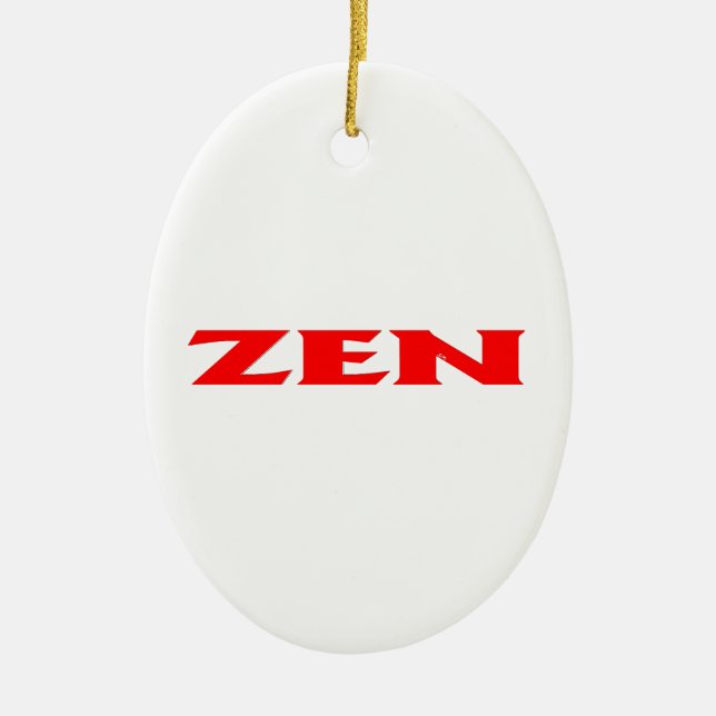 Ornement en céramique ovale rouge zen (Devant)