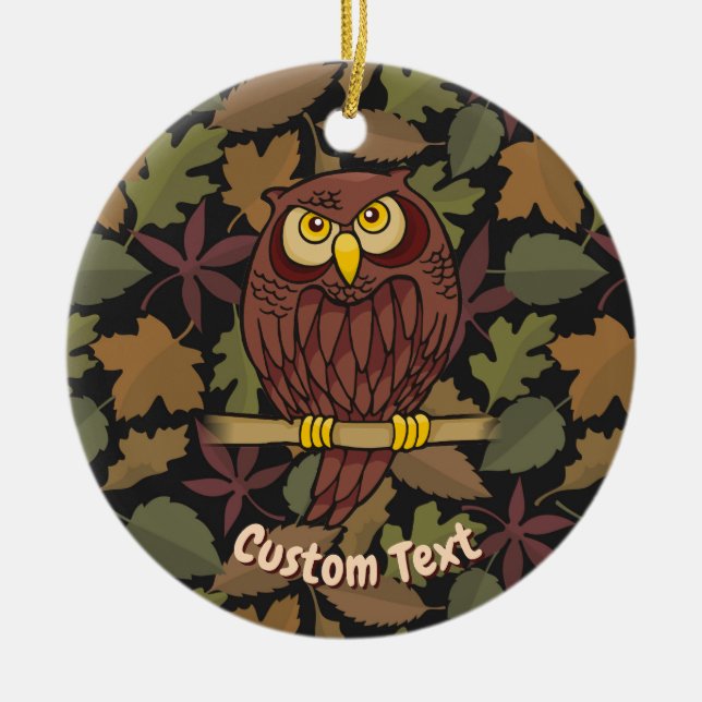Ornement en céramique Owl Cartoon (Devant)