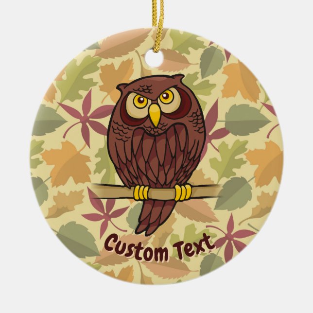 Ornement en céramique Owl Cartoon (Devant)
