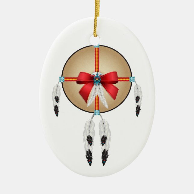 Ornement En Céramique Paix ici sur terre, Ojibwe (Devant)