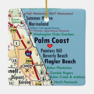 Ornement En Céramique Palm Coast FL Map