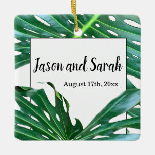 Ornement En Céramique Palm Leaf, feuillage tropical, forêt tropicale