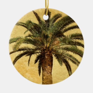 Ornement En Céramique Palmier vintage - modèle customisé tropical