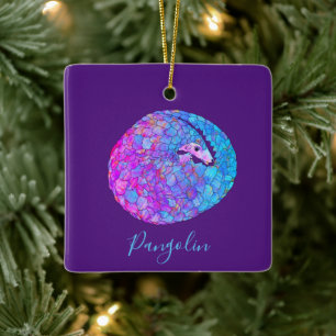 Ornement En Céramique Pangolin mou violet