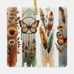 Ornement En Céramique Panneau d'art de la nature bohème