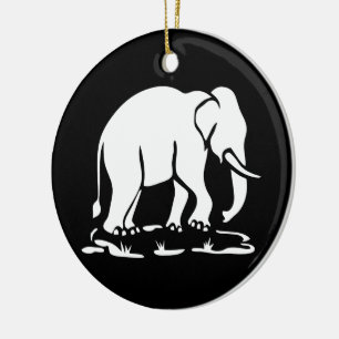 Ornement En Céramique Panneau de trekking des éléphants asiatiques devan
