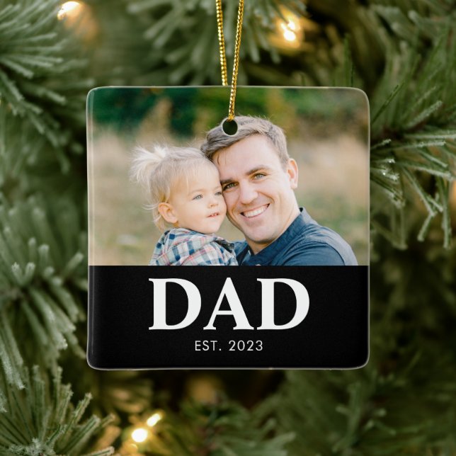 Ornement En Céramique Papa a établi Photo Pères Noël (Arbre)