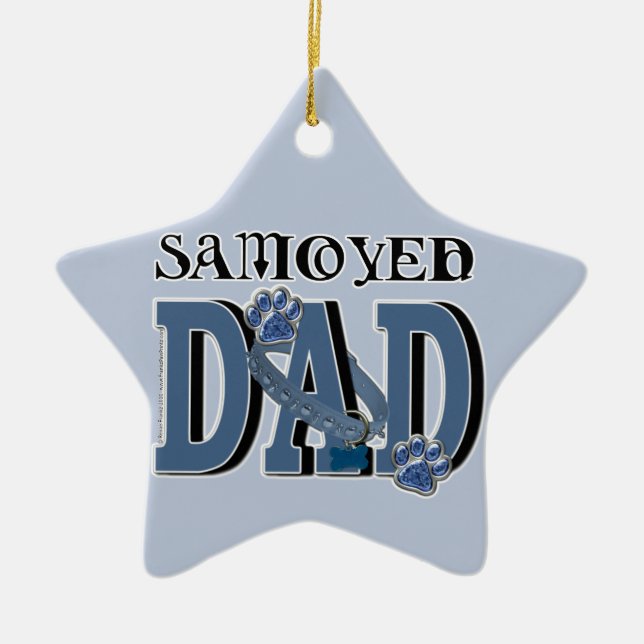 Ornement En Céramique PAPA de Samoyed (Devant)