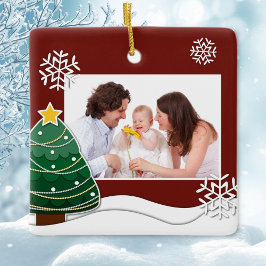 Ornement En Céramique Papecut Snowflakes Christmas Tree Family Photo
