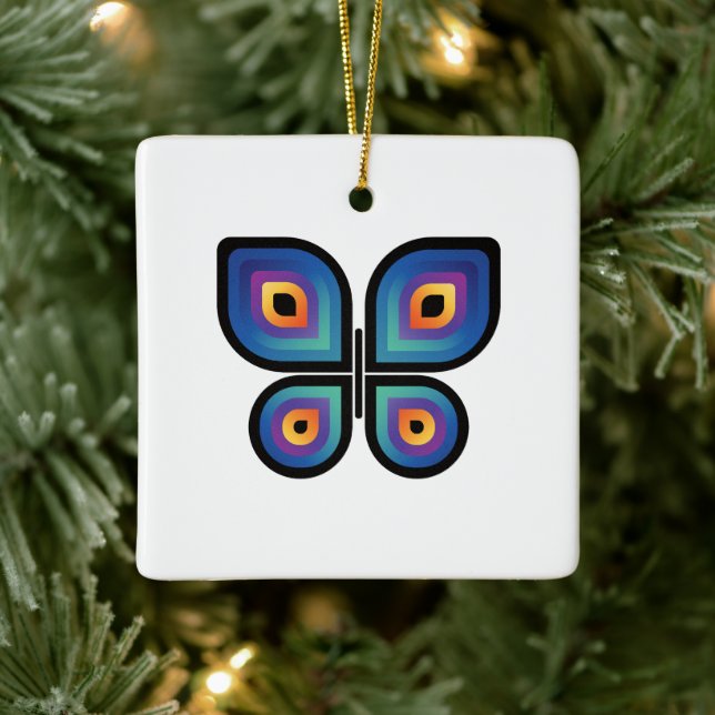 Ornement En Céramique Papillon de flamme de paon (Arbre)