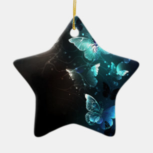 Ornement En Céramique Papillons de nuit à la menthe