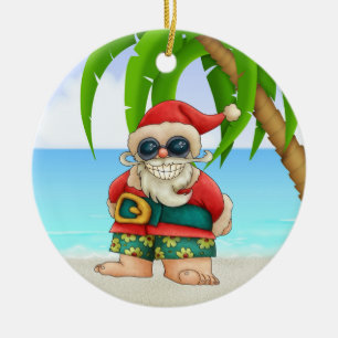 Ornement En Céramique Paradise Beach Père Noël - SRF