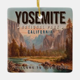 Ornement En Céramique Parc national de Yosemite Californie Vintage année